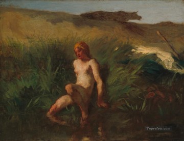  Francois Pintura al %C3%B3leo - El bañista Barbizon naturalismo realismo agricultores Jean Francois Millet